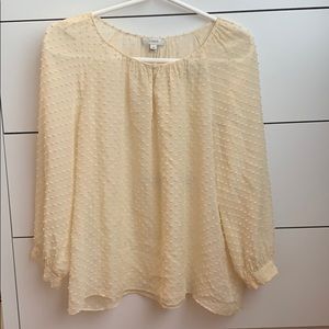 Jcrew Cream Swiss Dot Blouse